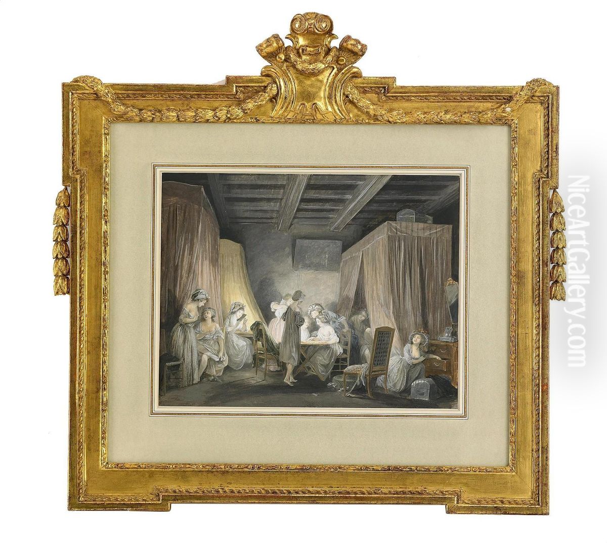 Le Coucher Des Ouvrieres En Modes Oil Painting by Niclas II Lafrensen