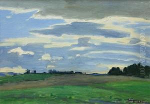 Canterbury Pastures Oil Painting by Archibald Frank Nicoll