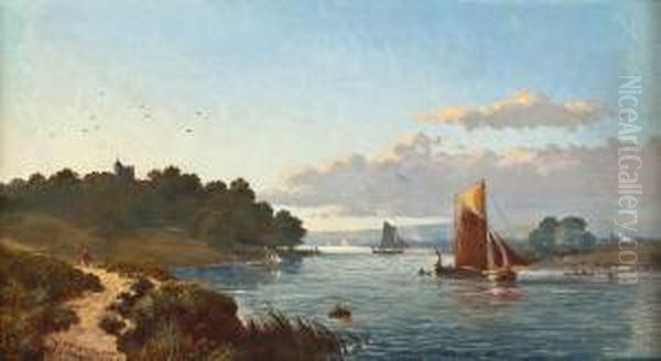 Englische Kustenlandschaft Bei Gillingham Oil Painting by Edmund John Niemann