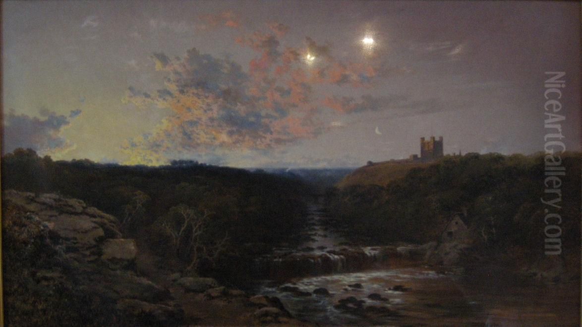 A View Of Richmond Castle Oil Painting by Edmund John Niemann