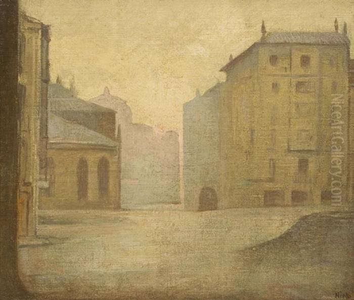 Casco Viejo De Bilbao Oil Painting by Enrique Nieto Uribarri