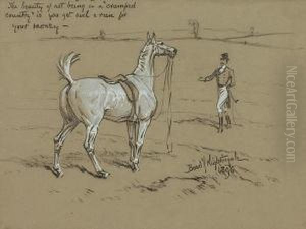 Huntsman And His Mount Oil Painting by Basil J. Nightingale