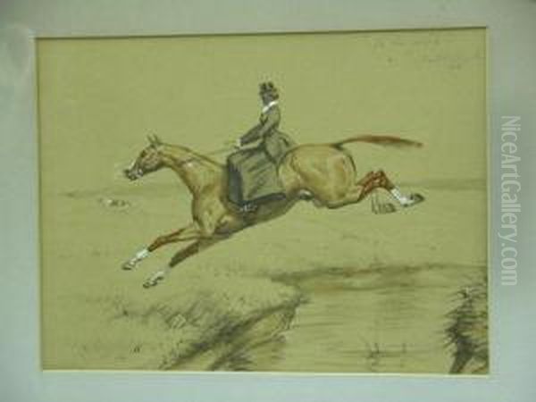 Hunting Scenes, Four, Tally Ho Over! Oil Painting by Basil J. Nightingale