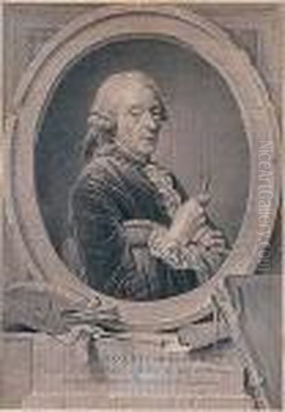 Retrato Del Escultor Robert Le Rorrain Y Retrato Del Pintor Francois Boucher Oil Painting by Donatien Nonnotte