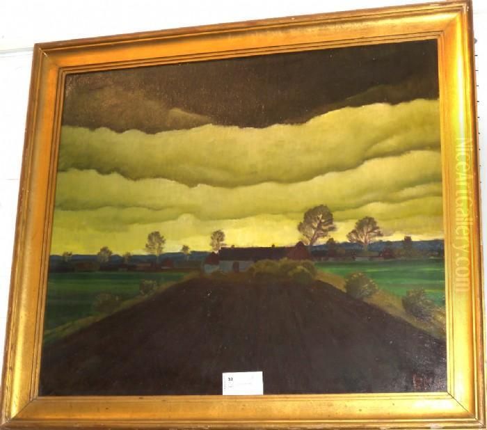 Landskap Oil Painting by Ernst Norlind