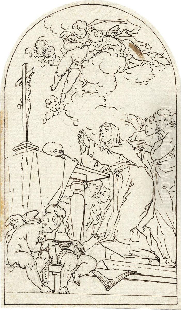 Die Hl. Elisabeth Von Reute Oil Painting by Pietro Novelli