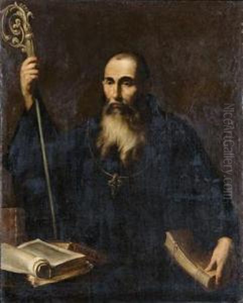 Der Heiligebenedikt / Santo Benedetto Oil Painting by Pietro Novelli