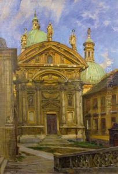 Mausoleum In Graz Oil Painting by Anton Nowak