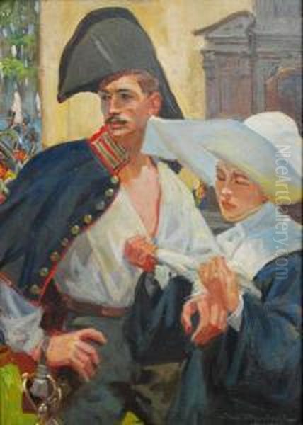 Siostra Milosierdzia, Wg Wojciecha Kossaka Oil Painting by Jan Nowicki