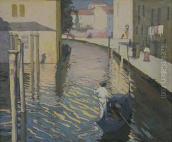 Gondolier, Venice Oil Painting by George Loftus Noyes