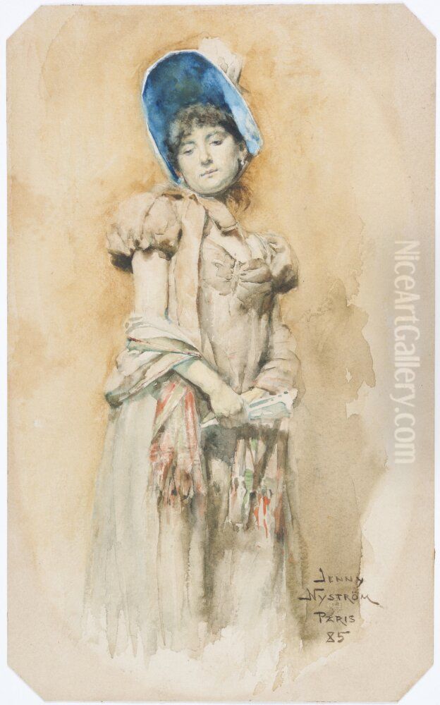 Kvinna I Bahytt Oil Painting by Jenny Nystrom