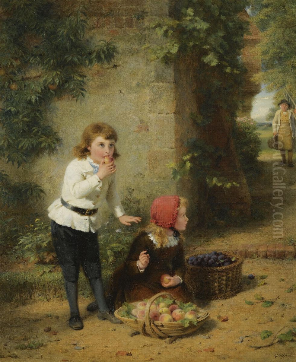 Stolen Fruit Is The Sweetest Oil Painting by George Bernard O'Neill