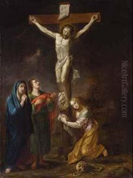 Kreuzigungsszene. Oil Painting by Franz Ignaz Oefele-Piekarski