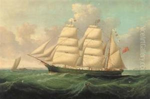 A Clipper Ship Oil Painting by Charles Ogilvy