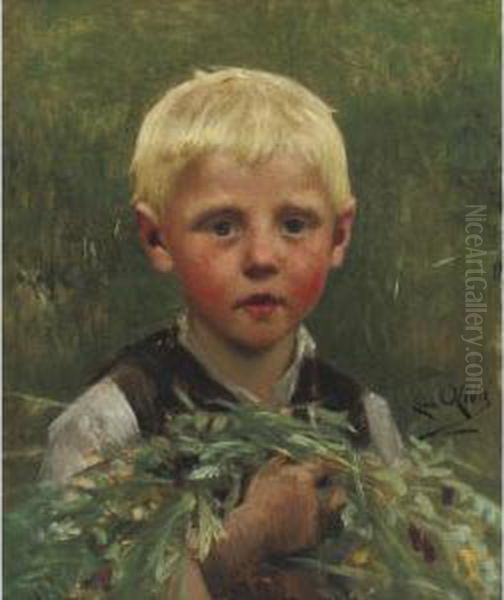 Portrait Of A Boy Oil Painting by Leon Olivie-Bon