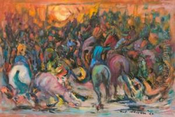 Battaglia Oil Painting by Leonardo Olivieri