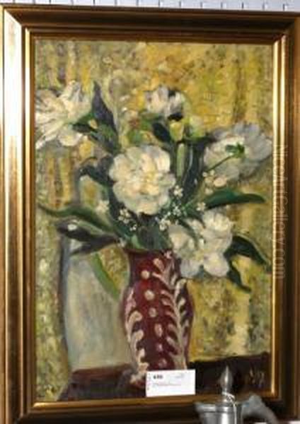 Blomsterstilleben Oil Painting by Anders Olson