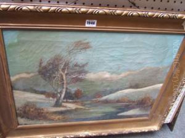 Snowy River Landscape Oil Painting by Julius Olsson