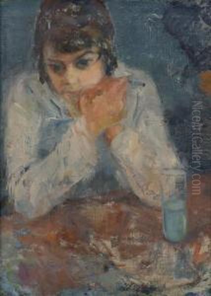 Woman With A Cigarette Oil Painting by Soren Onsager