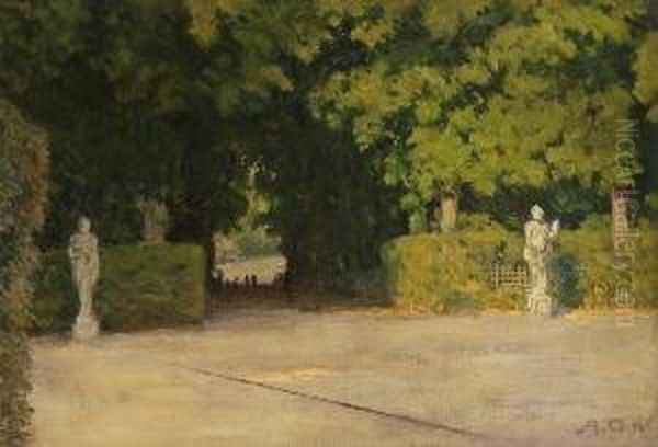 Hermen-allee In Versailles Oil Painting by Alfred Nathaniel Oppenheim