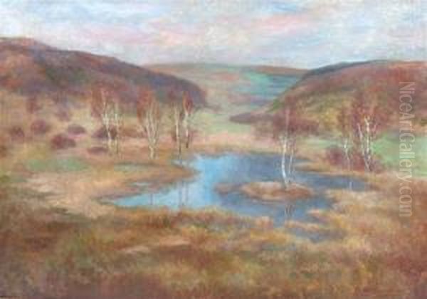 Impressionist Landscape With Silver Birches Oil Painting by Guido Schmitt