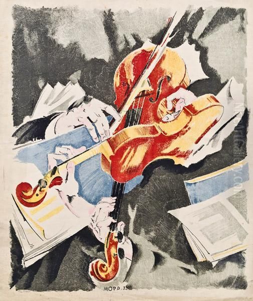 Die Amati Oil Painting by Max, Mopp Oppenheimer