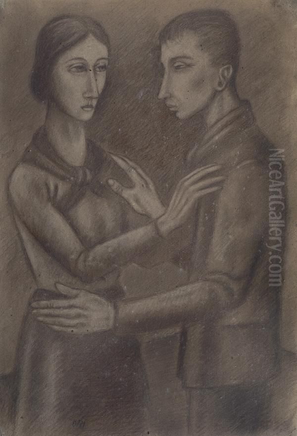 Fidanzati Oil Painting by Ubaldo Oppi