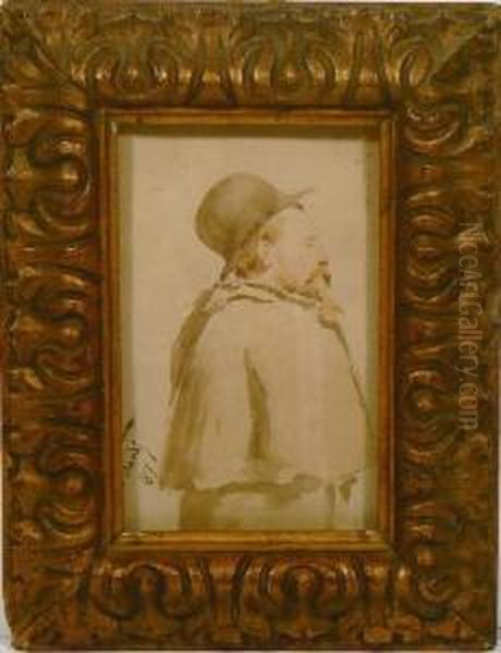 Uomo Borghese Oil Painting by Nazzareno Orlandi