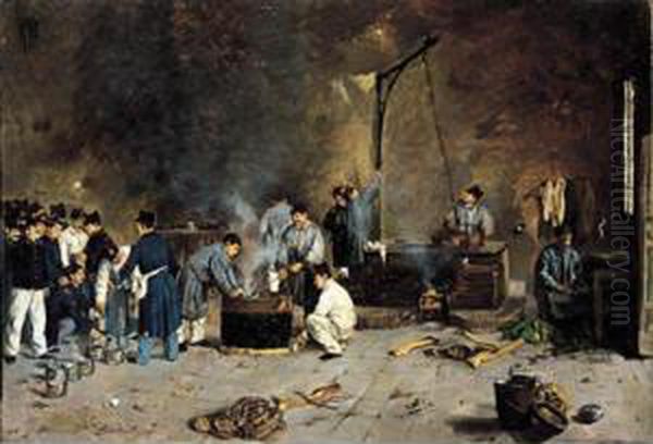 Cucina Militare Oil Painting by Nazzareno Orlandi