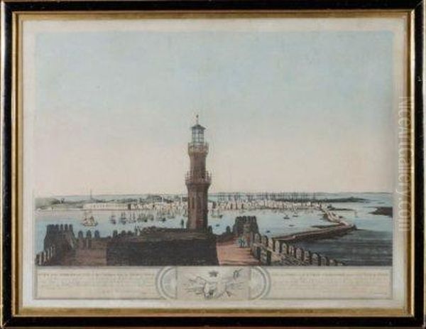 < Alexandrie > Eau Forte Aquarellee. 1804h : 54,5 L : 72 Cm. Edward Orne < View Of Alexandria >aquafortis Oil Painting by Orme, Edward