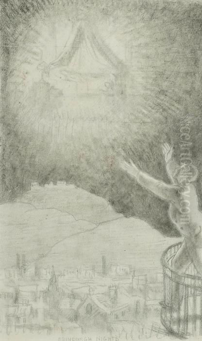 Edinburgh Nights Oil Painting by Sir William Newenham Montague Orpen