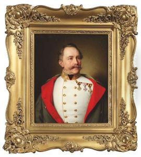 Heinrich. Half Length Portrait Of An Officer Of High Rank Oil Painting by Benjamin Orth