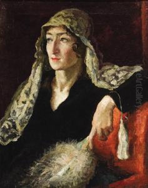 Portrait Of E.t. Barkova Oil Painting by Alexander Alexandrov Osmerkin