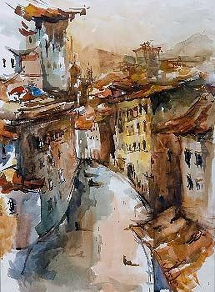 Casas Oil Painting by Alexander Alexandrov Osmerkin