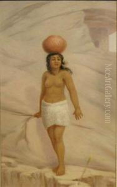 Sketch For The Cliff Dweller's Daughter Oil Painting by George Martin Ottinger