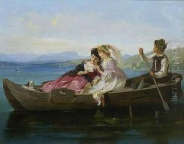 Ruderpartie Auf Dem Starnberger See. Oil Painting by Carl Otto