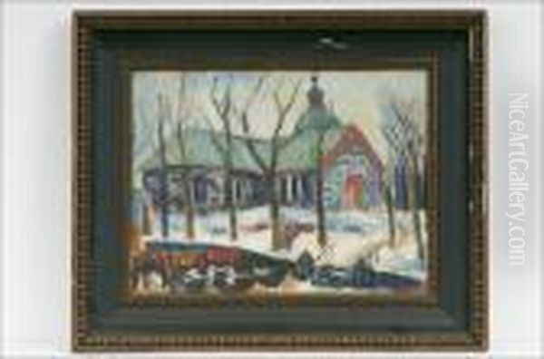 Kirkko -kyrkan. Oil Painting by Alvar Outakka