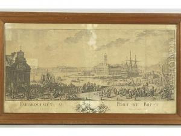 Construction Des Bassins De Pontaniou Au Port De Brest Oil Painting by Ozanne, Nicolas Marie