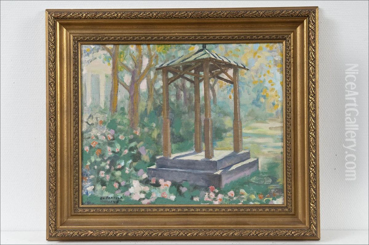 Huvimaja - Lusthus Oil Painting by Oskari Paatela