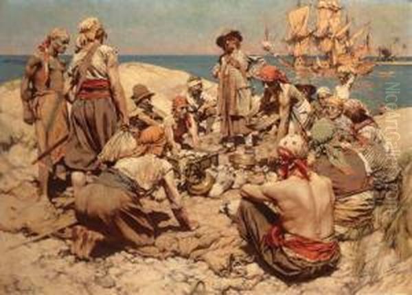 Dividing The Spoil Oil Painting by Charles Murray Padday