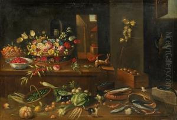 Stilleben Med Frukter Oil Painting by J. Padilla