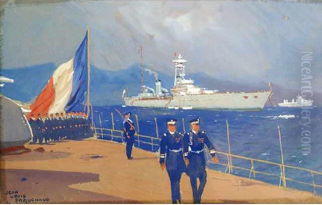 Revue De Marine Oil Painting by Jean-Louis Paguenaud