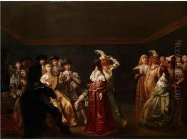 Der Narrentanz Oil Painting by Palamedes Palamedesz. (Stevaerts, Stevens)