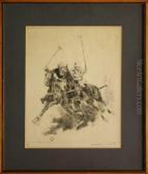 Palenske, Polo Oil Painting by Reinhold H. Palenske