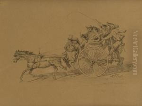 Il Calesse Oil Painting by Filippo Palizzi