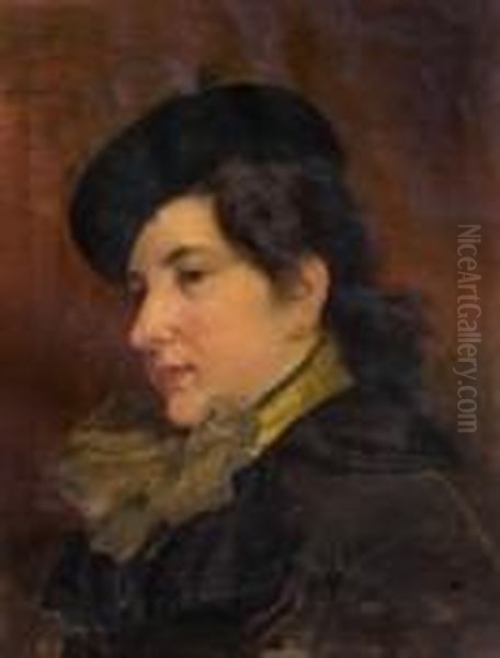 Senorita Oil Painting by Joaquin Pallares y Allustante