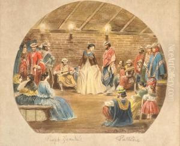 Proyecto Para Un Abanico. Oil Painting by Jean Leon Palliere