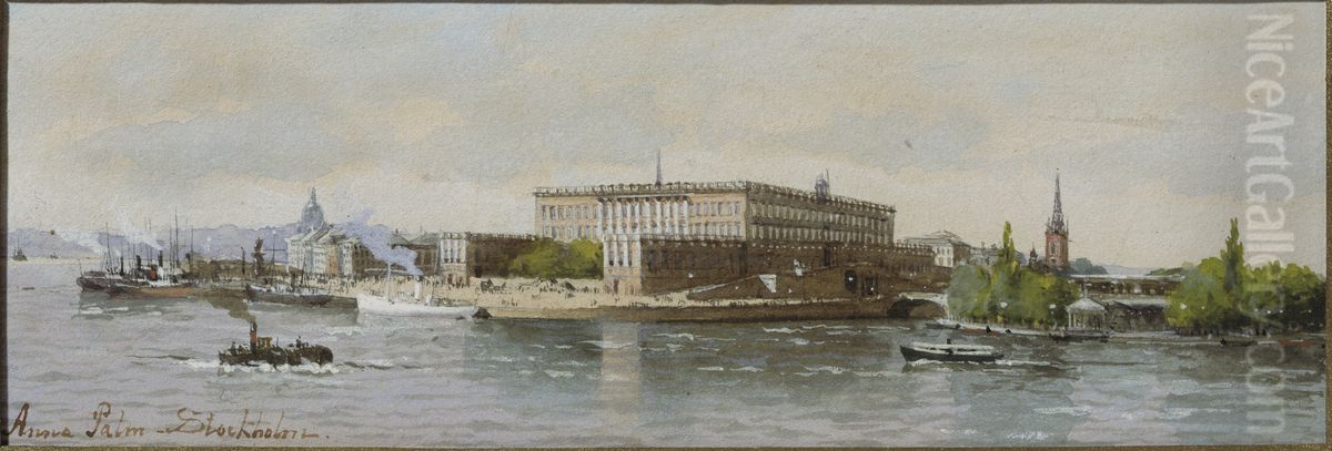 View Of The Royal Palace, Stockholm Oil Painting by Anna Palm De Rosa