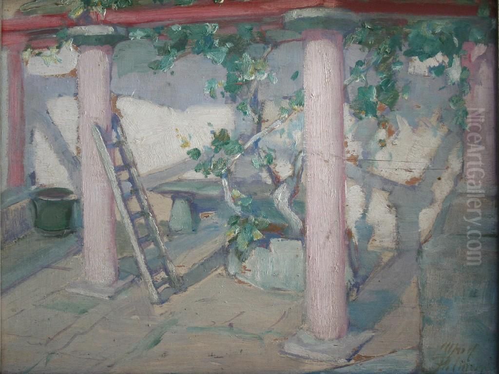 Sketch For Pergola, Church Hill House, Swanage Oil Painting by Alfred Palmer