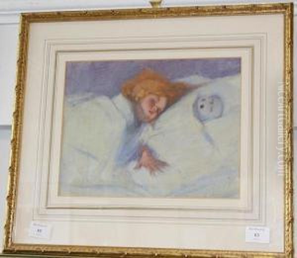 Study Of Young Girl Asleep Oil Painting by Alfred Palmer